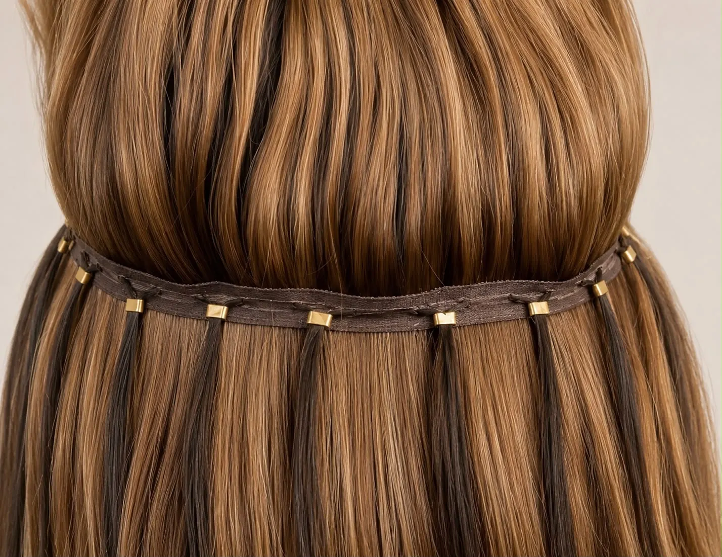 Close-up of the Butterfly Weft perforated base being installed with micro rings.