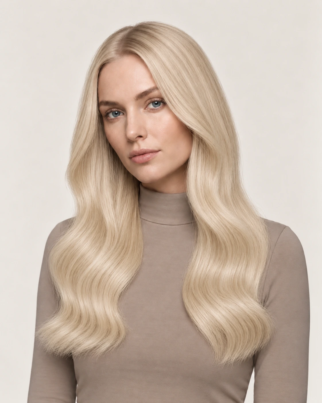 Dani Steel™ shade 1001 White Pearl shown on long hair extensions.