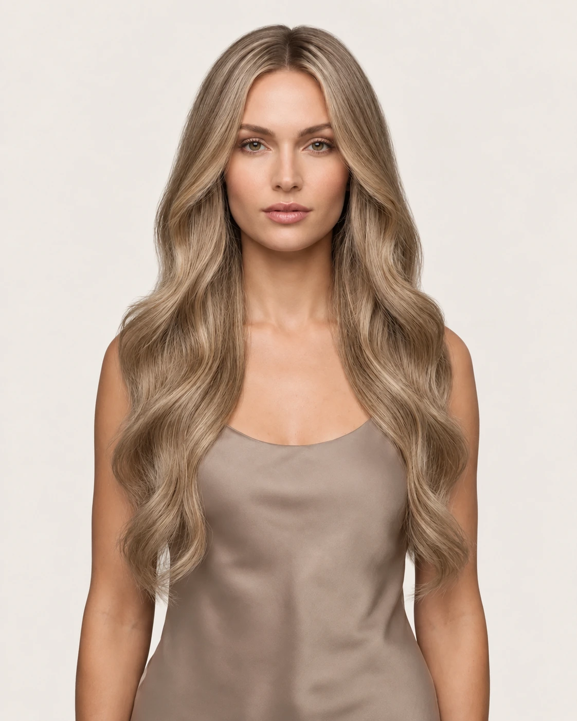 Dani Steel™ shade 18/18A Sandy Balayage shown on long hair extensions.